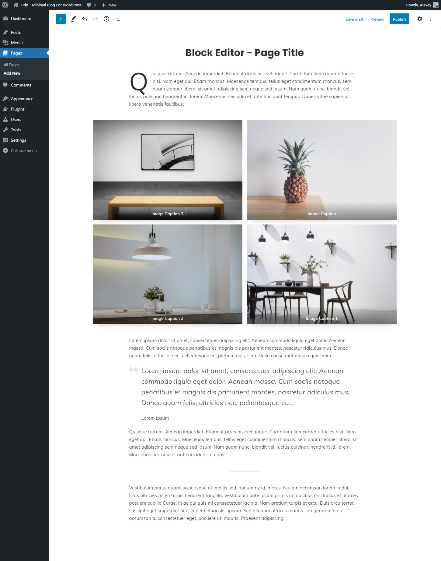 Block editor: Creating pages