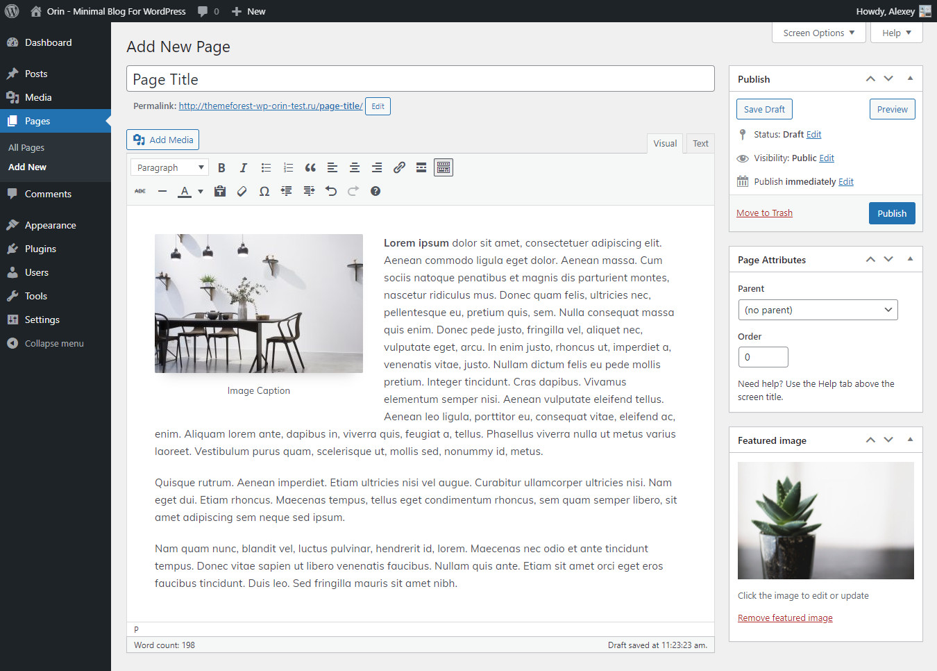 Classic editor: Creating pages
