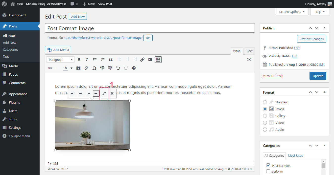 Classic editor: Edit icon