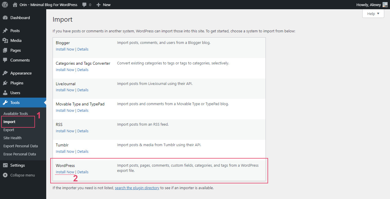 Importing Demo Data - 1