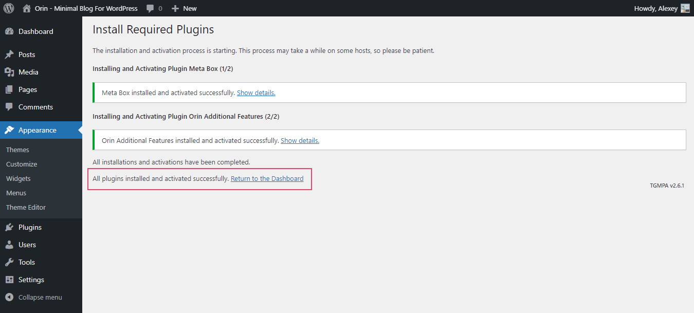 Installation Complete