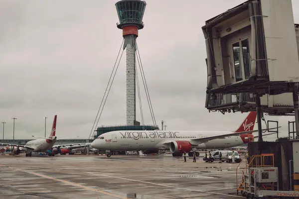 Heathrow Airport in London in April. Virgin Atlantic is operating under a private rescue deal.