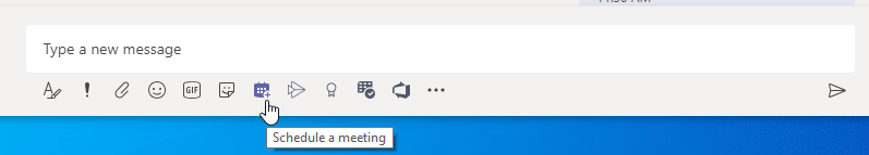 schedule a meeting button reply compose box.